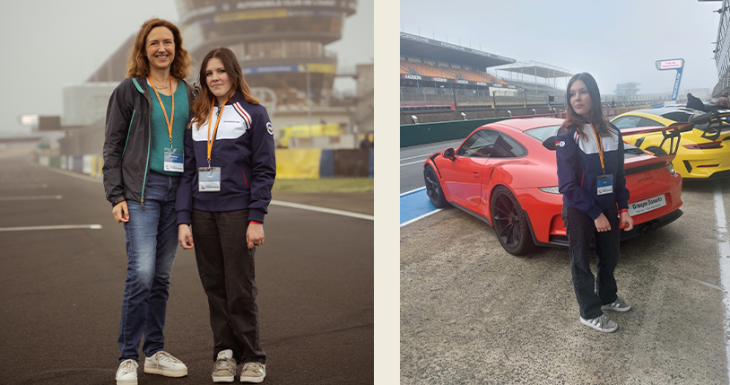 Julia vit son r&ecirc;ve au volant des Porsche sur le circuit Bugatti